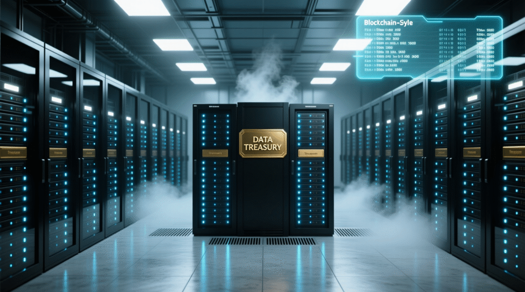 Data center servers representing institutional crypto operations
