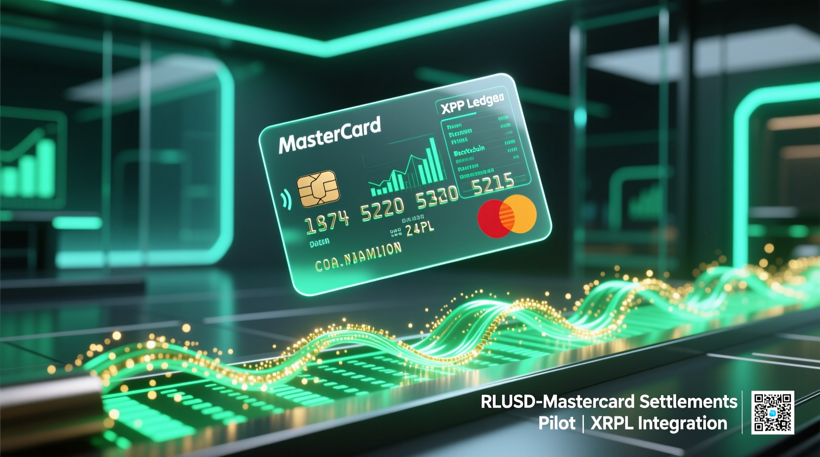 “Diagram of RLUSD Mastercard credit card settlements over the XRP Ledger”