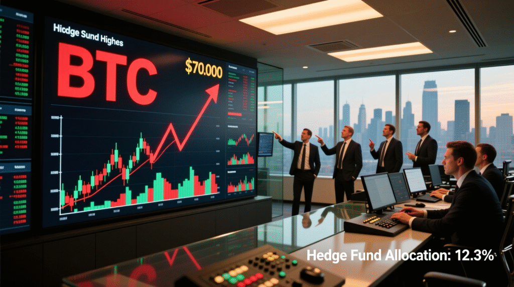 Bitcoin price gains alongside rising hedge fund allocations