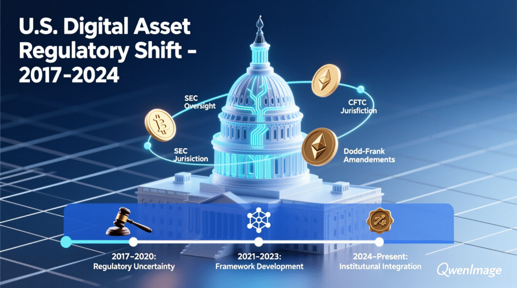 Illustration of U.S. regulatory shift toward digital assets