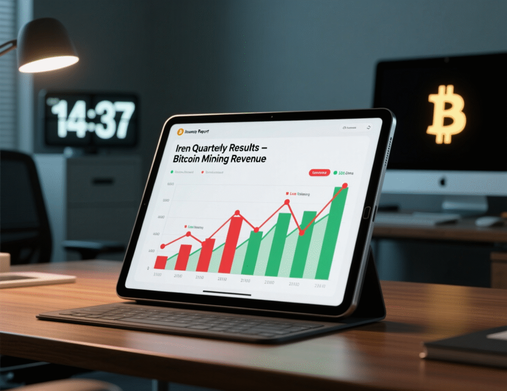 IREN Shares Rise in Pre-Market Trading on Earnings Report, AI Growth Outlook 2 IREN quarterly results chart highlighting bitcoin mining revenue