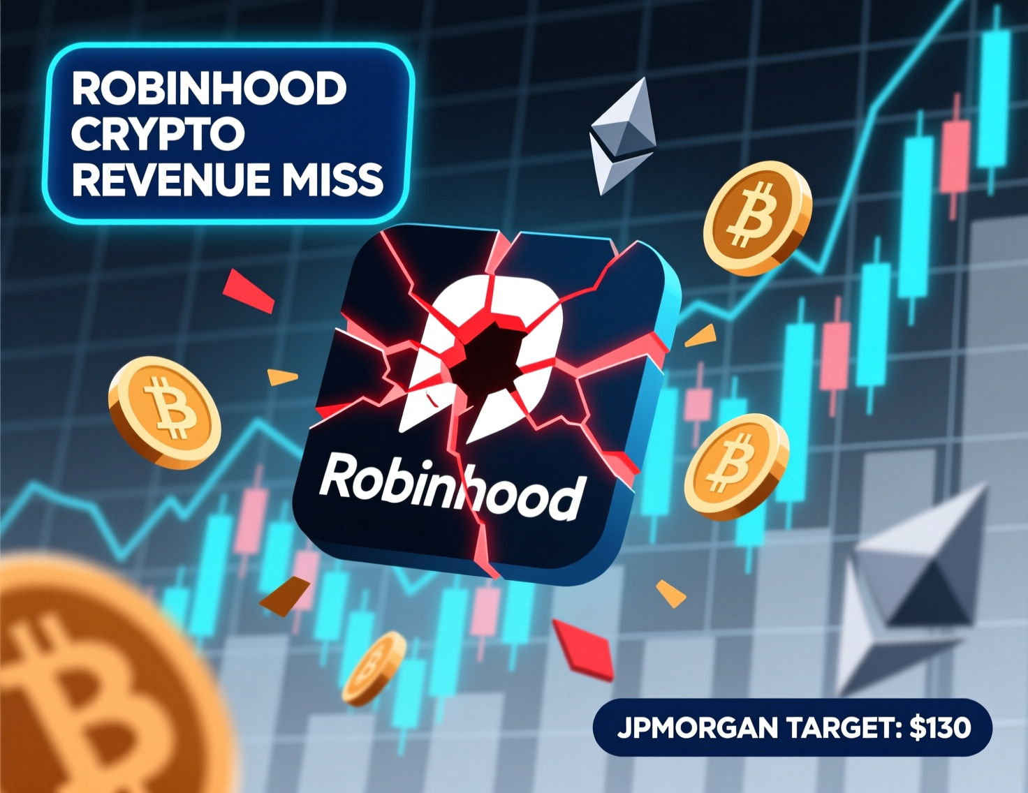 Chart highlighting the Robinhood crypto revenue miss versus estimates