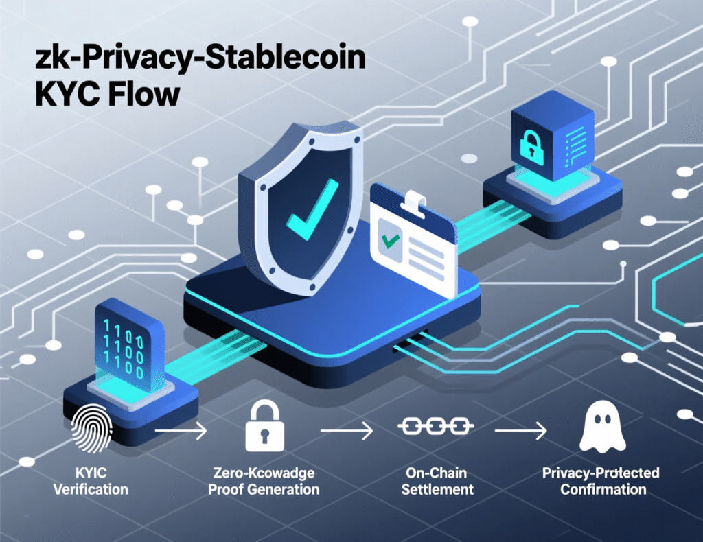 “Zero-knowledge KYC attestation flow for privacy-preserving stablecoins.”
