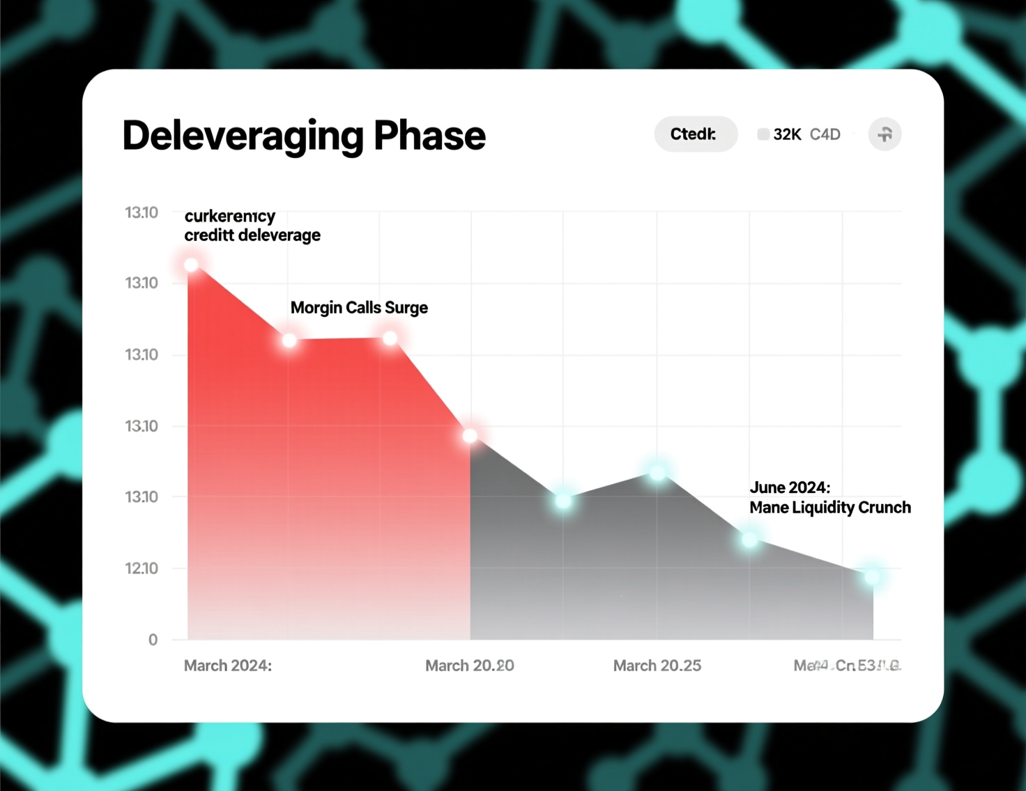 Crypto credit market deleveraging chart showing yield compression