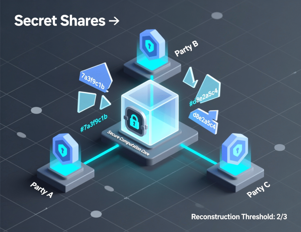 “Diagram of MPC secret-share signing process for wrapped ZEC”