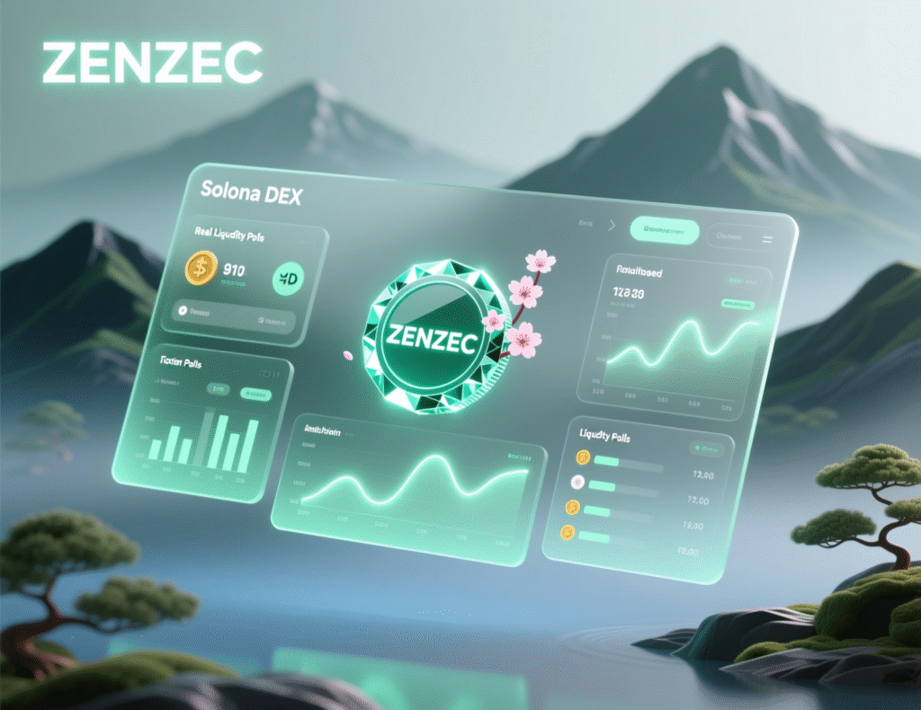 “Solana DEX liquidity view with zenZEC pairs”
