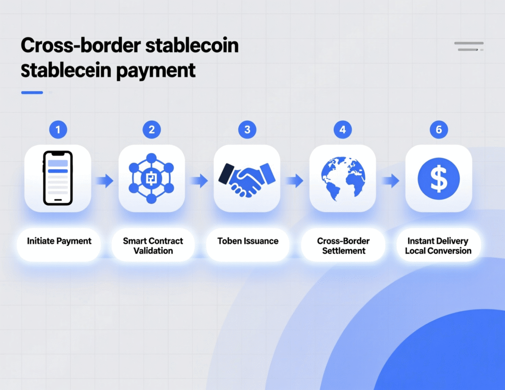 Diagram of stablecoin cross-border payment treated as FX
