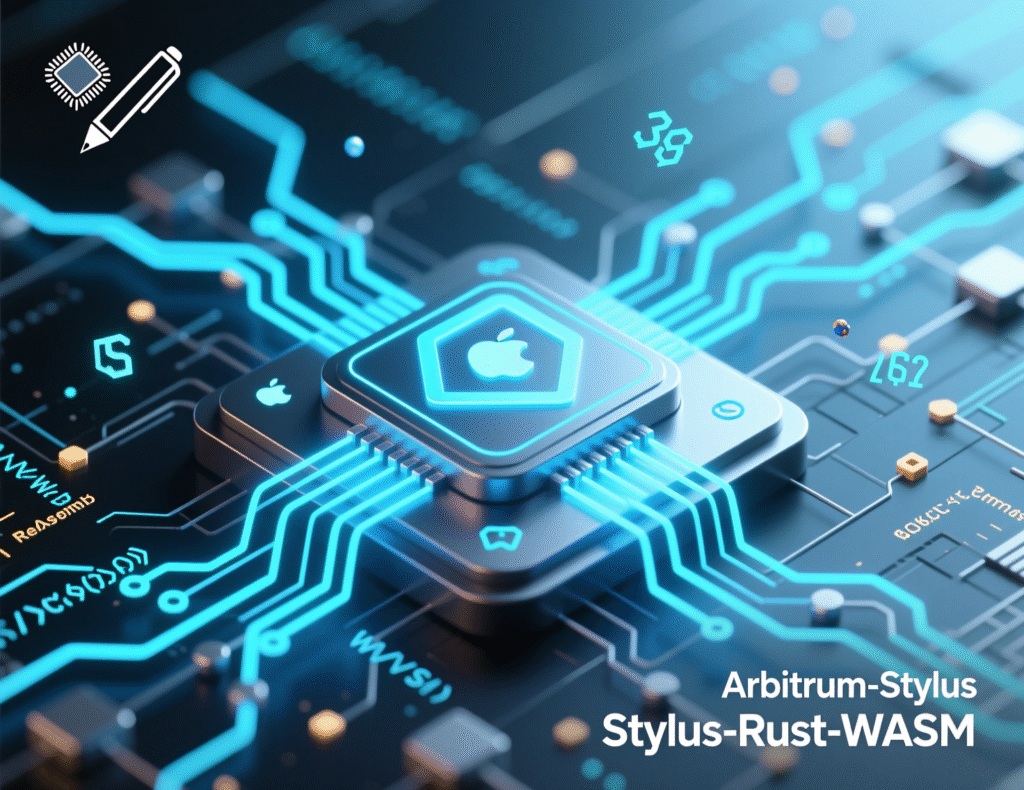 Arbitrum Stylus architecture showing Rust/WASM alongside EVM