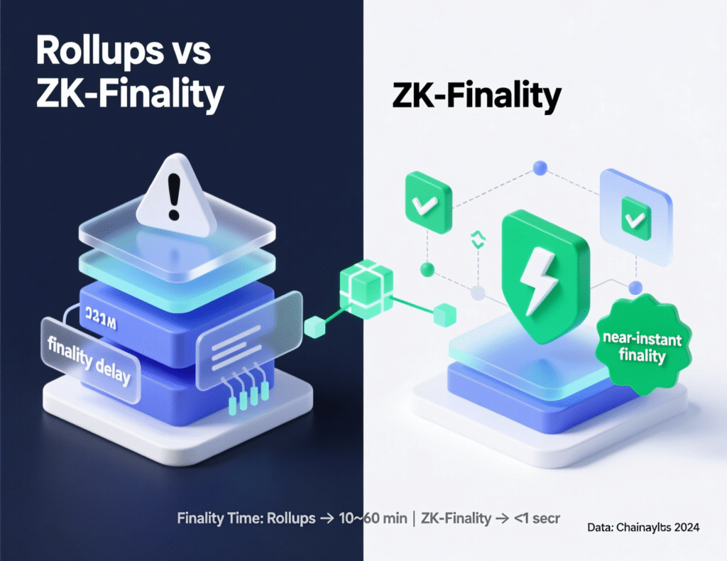 Optimistic vs ZK rollups finality timeline