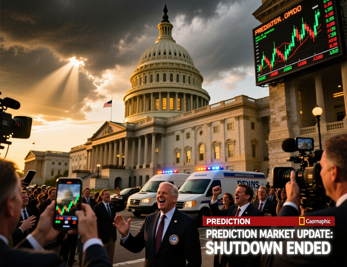 prediction-markets-say-us-government-shutdown-ending-capitol.jpg “Prediction markets say US government shutdown ending” headline over U.S. Capitol at dusk