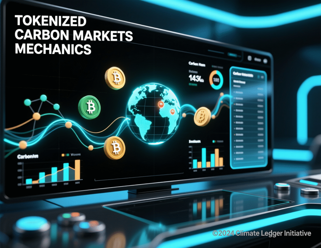 AMMs, order books, and carbon credit baskets visualized for on-chain carbon markets