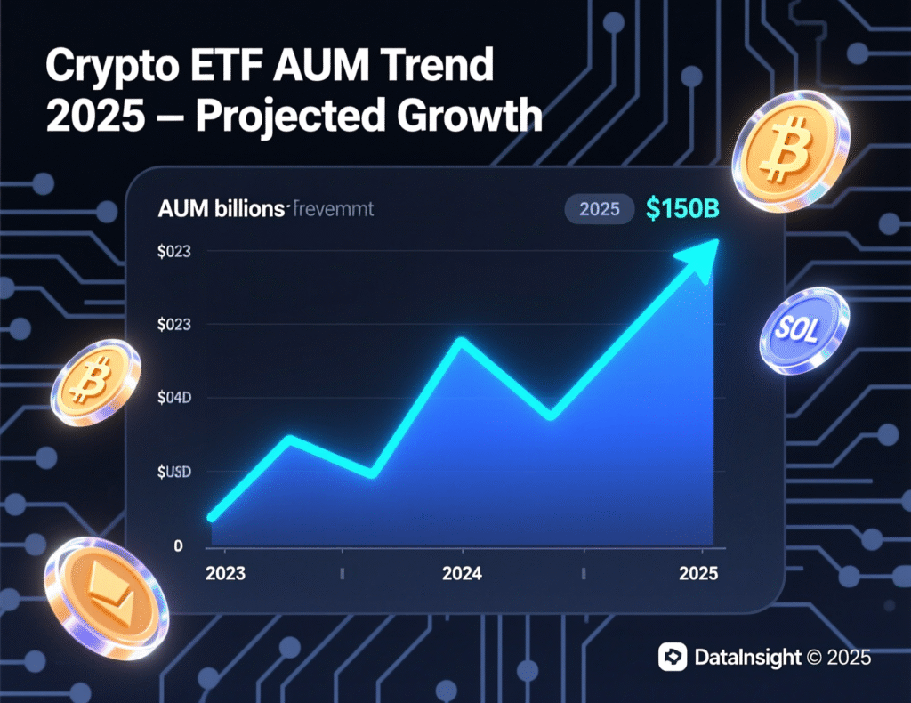 Bernstein Says U.S. Crypto Framework Positions Nation as Global Leader 3 Line chart of U.S. crypto ETF assets in 2025