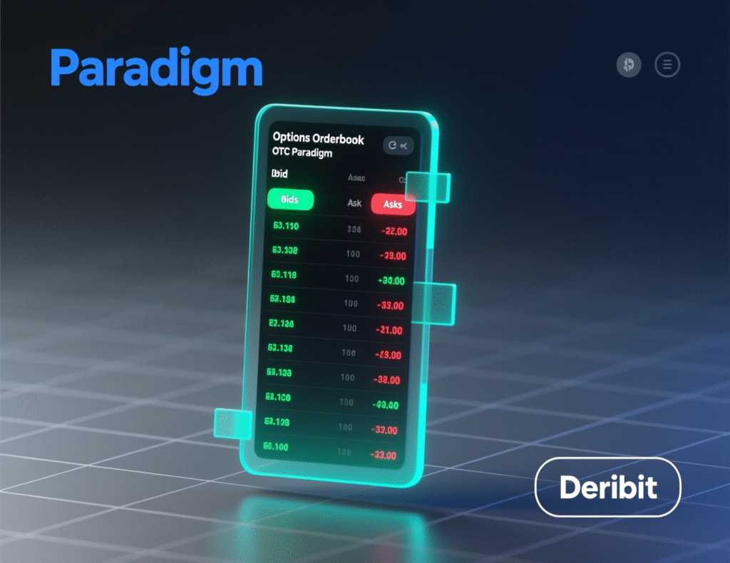 “Schematic of OTC to exchange booking workflow for crypto option blocks.”