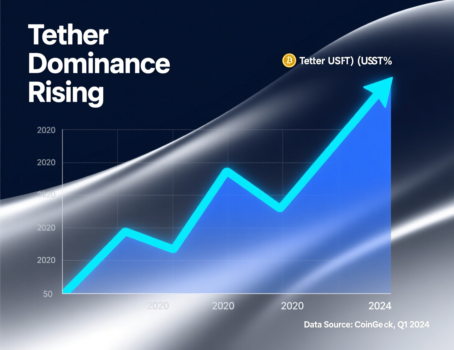 Line chart showing what does rising tether dominance mean with USDT.D at multi-month high