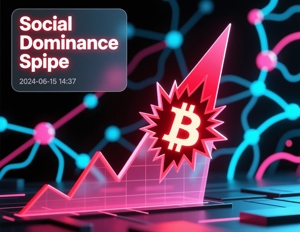 Social dominance gauge highlighting Bitcoin’s share of conversation