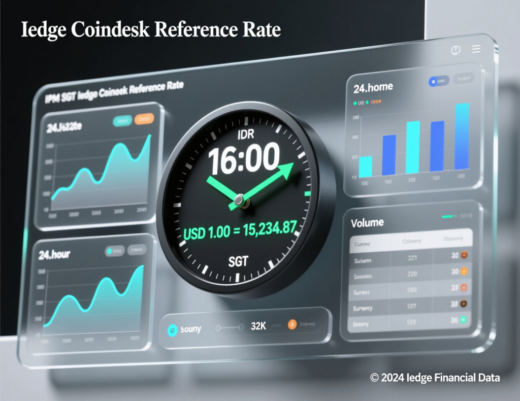SGX Derivatives Debuts Bitcoin, Ether Perpetual Futures Tied to iEdge CoinDesk Crypto Indices 2 iEdge CoinDesk crypto indices dashboard highlighting 4 p.m. SGT reference rate