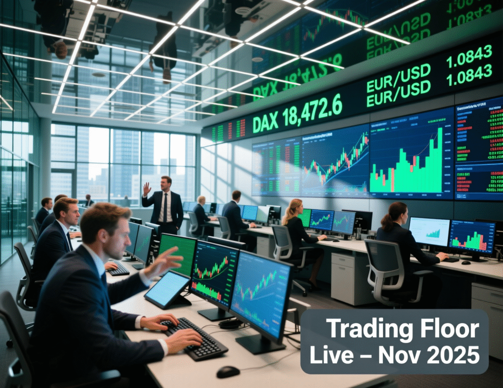 Frankfurt trading floor at Deutsche Boerse headquarters