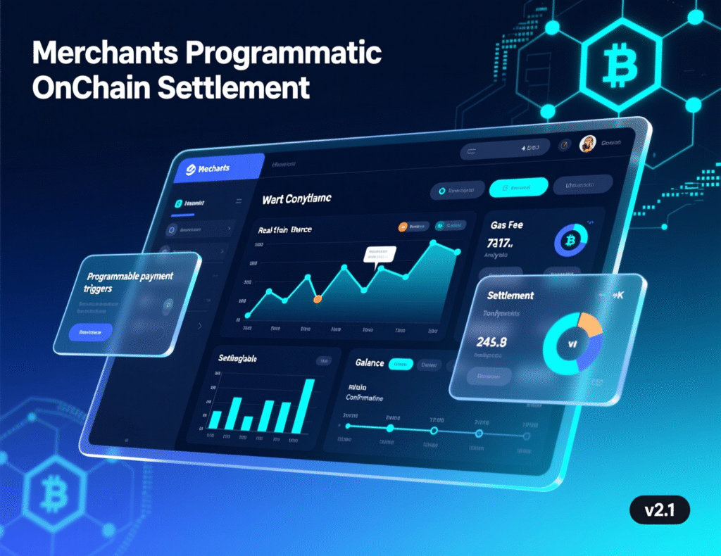 Merchant dashboard with programmable settlement and real-time clearing