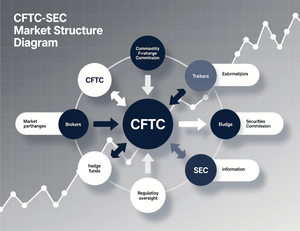Diagram showing SEC/CFTC roles under market-structure bills