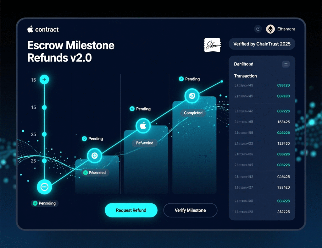 Stablecoin Crowdfunding: The 2025 Buyer’s Guide 5 Smart-contract escrow UI with milestones and automatic refunds