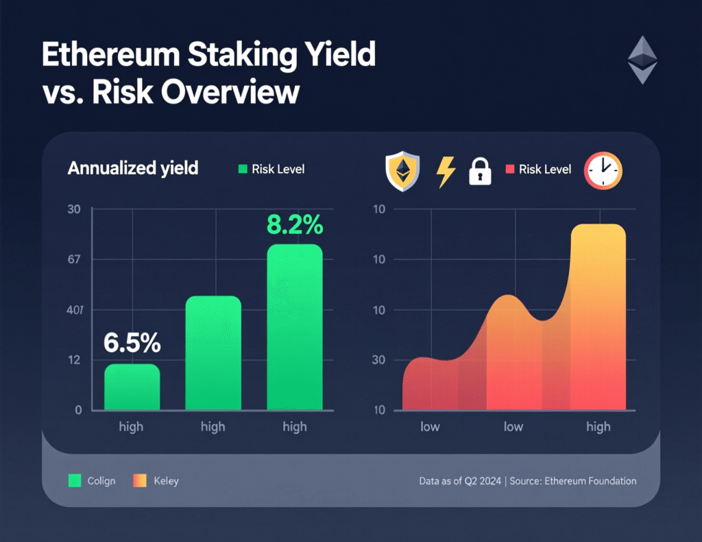 “Chart showing ETH staking yield and risk considerations”