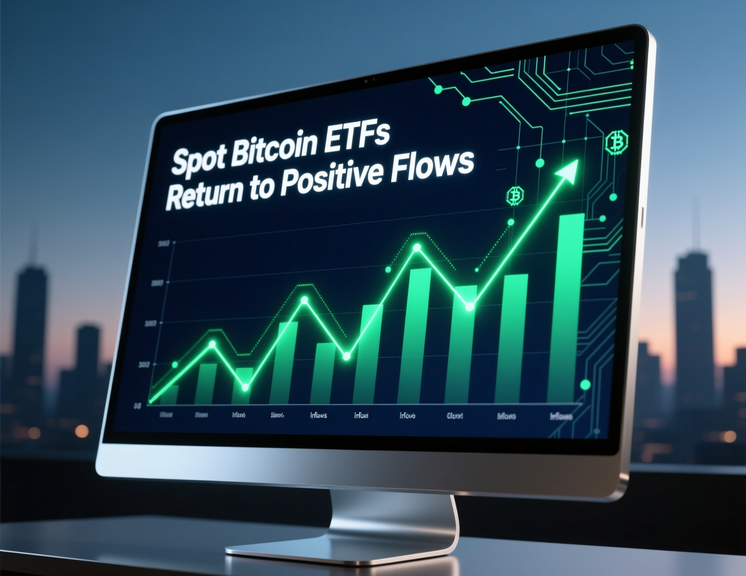 “Chart: spot bitcoin ETFs return to positive flows after five days of outflows”