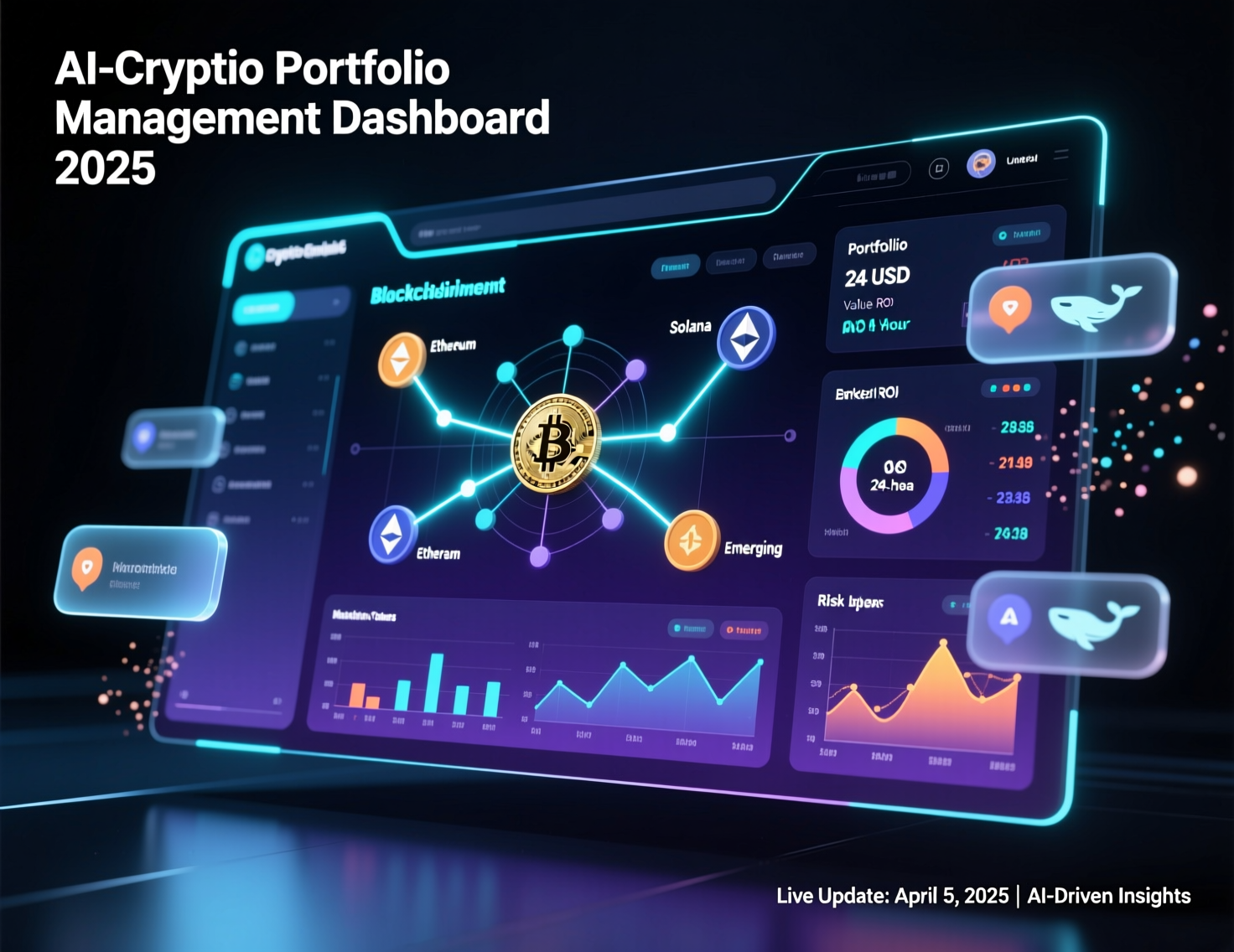 AI crypto portfolio management dashboard showing multi-exchange
