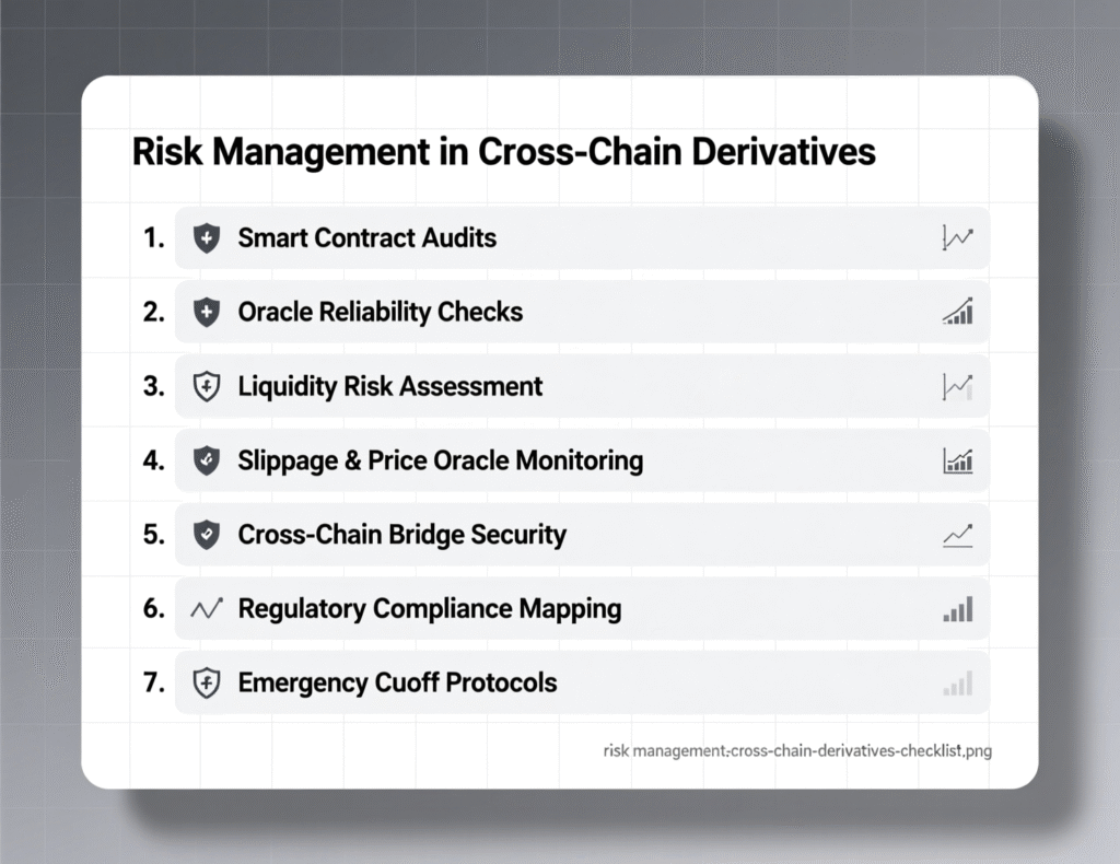 Checklist for managing smart contract and bridge risk in cross-chain derivatives