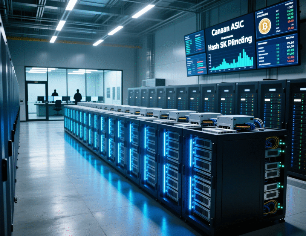 Canaan ASIC miners on assembly line