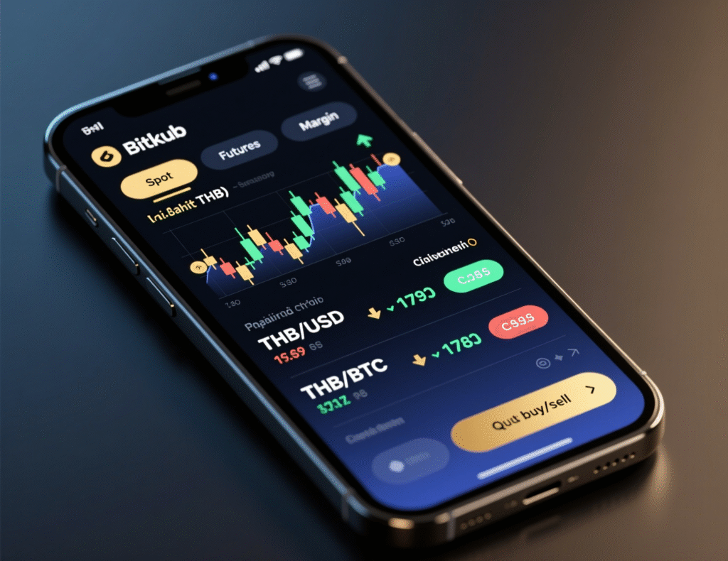 Thai Crypto Exchange Bitkub Weighs Hong Kong IPO: Report 2 Bitkub app showing THB trading pairs
