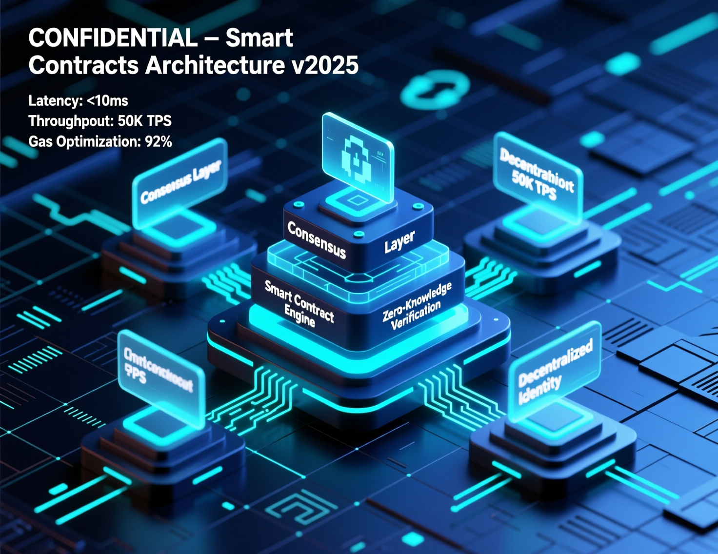 High-level architecture diagram of confidential smart contracts using ZK, TEEs and MPC