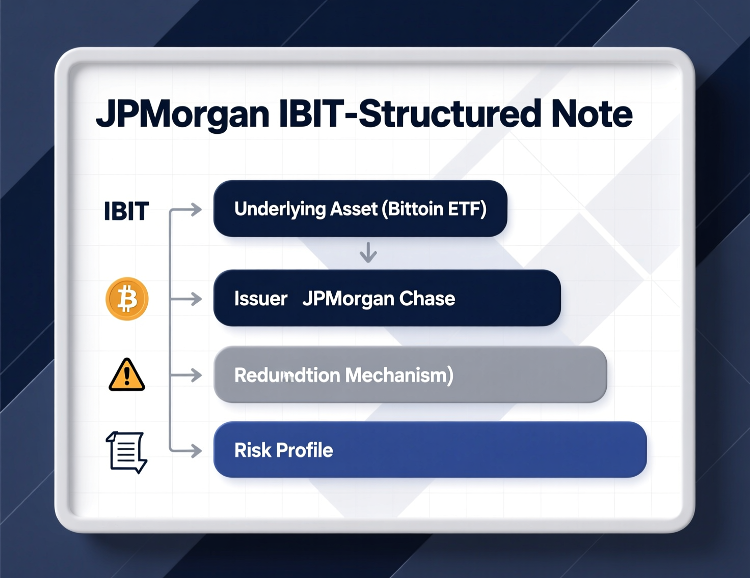 Flowchart explaining the JPMorgan IBIT structured note checkpoints