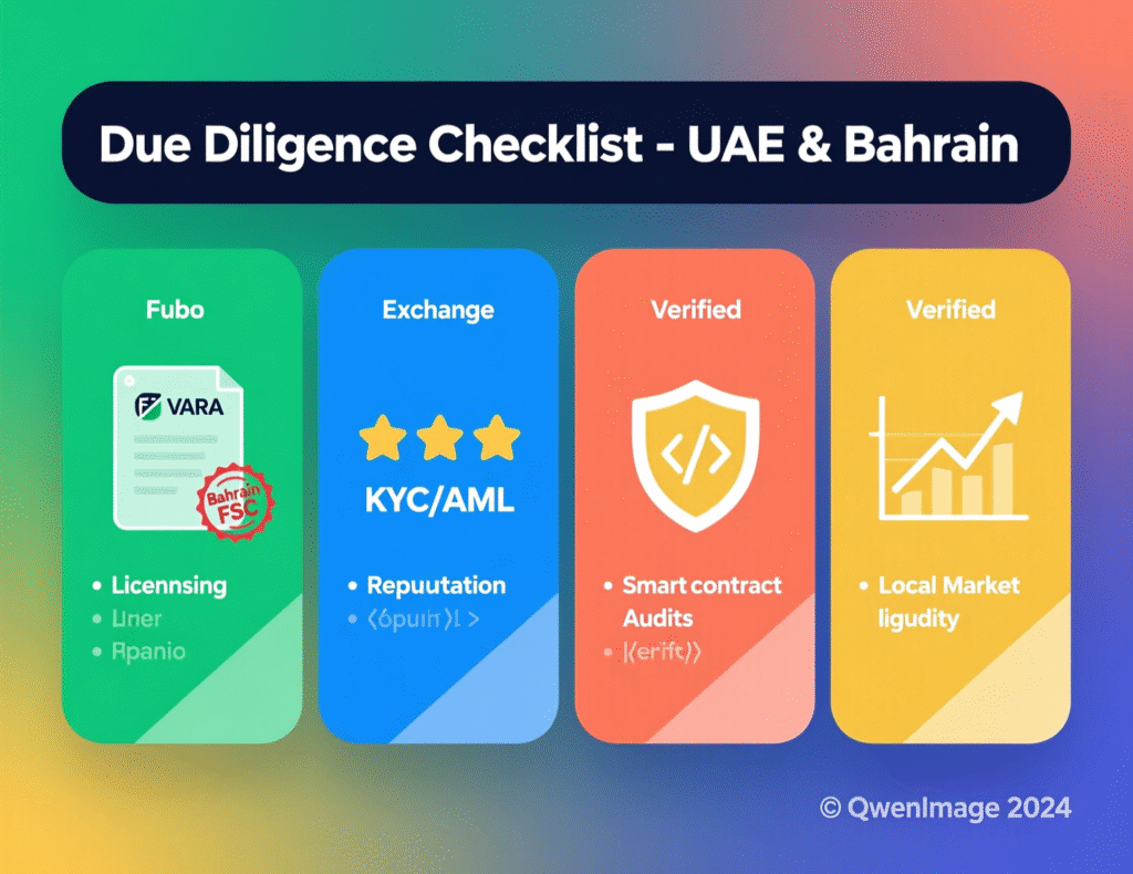 Middle East Crypto Regulations 2025: Investor Guide 4 Investor due-diligence checklist for Middle East crypto platforms
