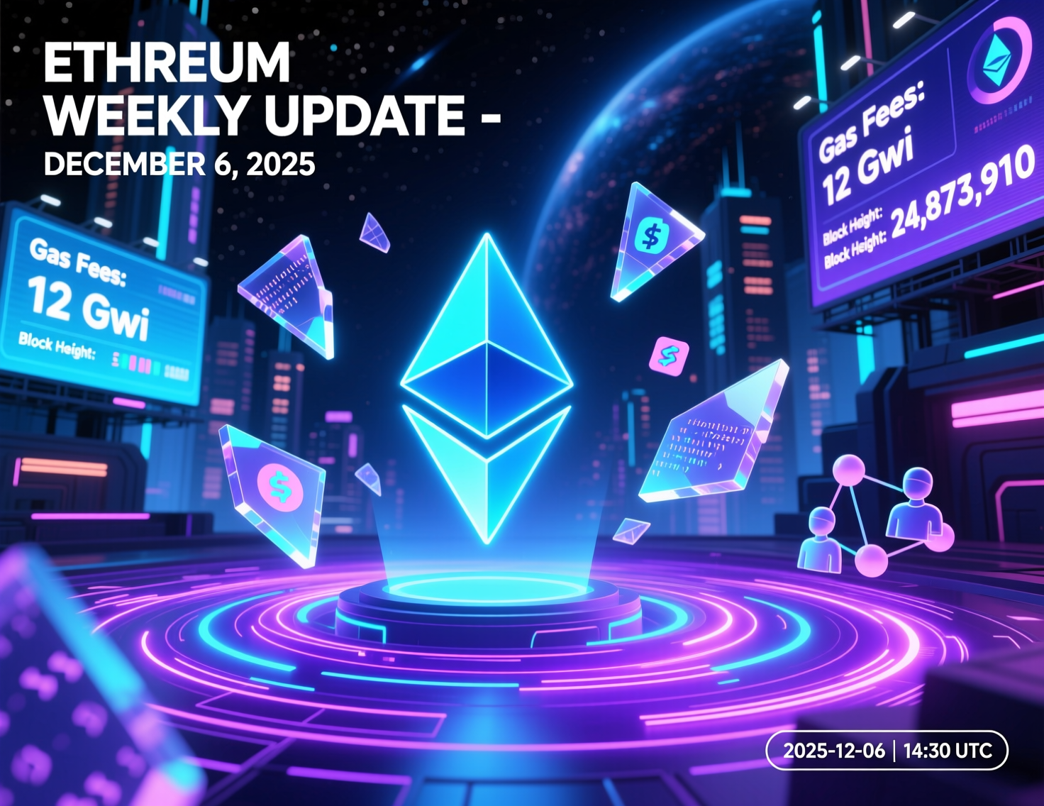 “Ethereum (ETH) weekly update 6 December 2025 with price chart and network upgrade theme”