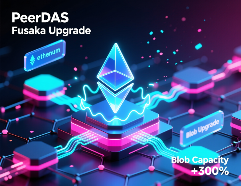 ETH ADA XRP lead gains as Bitcoin edges higher on Fed cut bets 2 “Ethereum Fusaka upgrade visual highlighting PeerDAS and blob capacity”