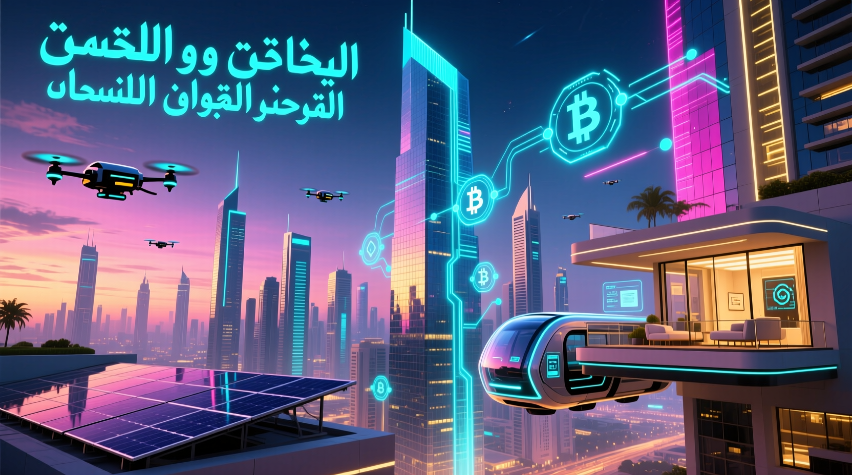 Blockchain in Dubai real estate with tokenized property skyline 2025