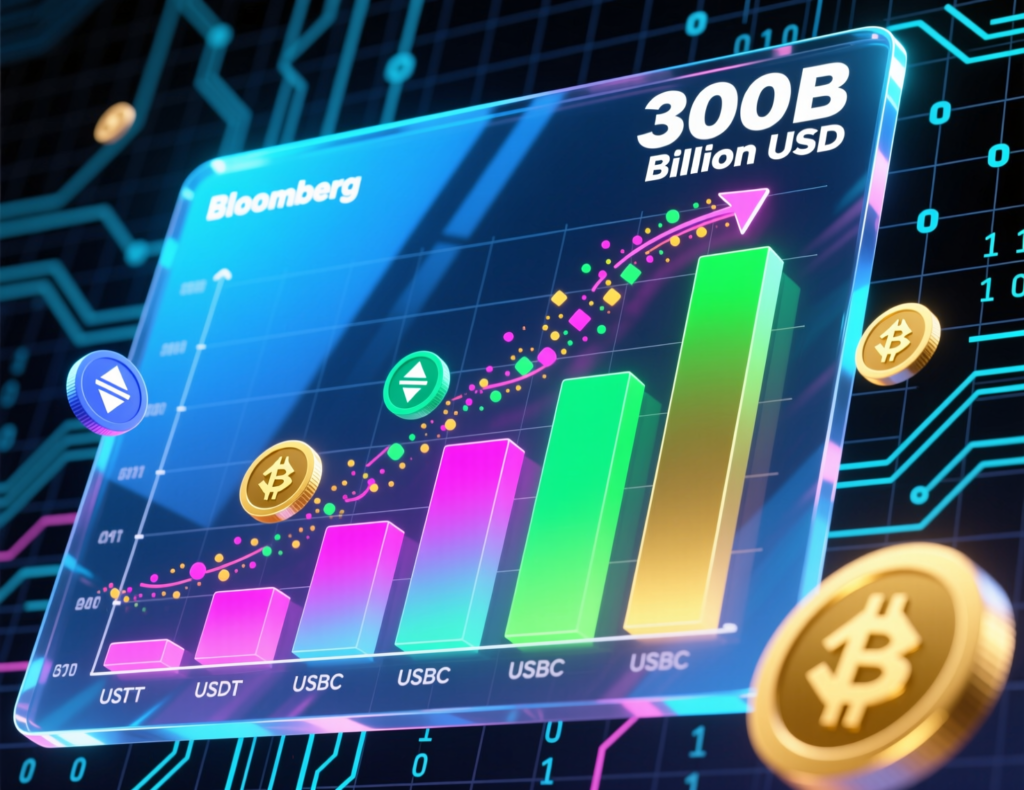 Australia eases rules for stablecoins and wrapped tokens under ASIC relief 3 “Chart showing global stablecoin market cap near US$300B”