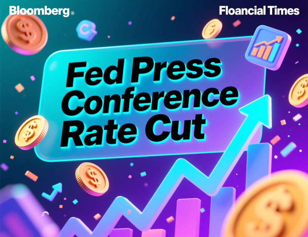 Fed press conference backdrop after rate decision