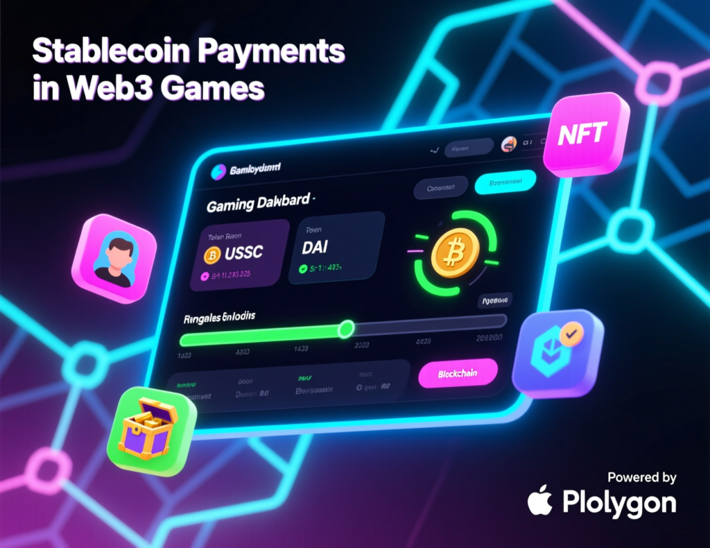 Stablecoin payment flow in a Web3 game