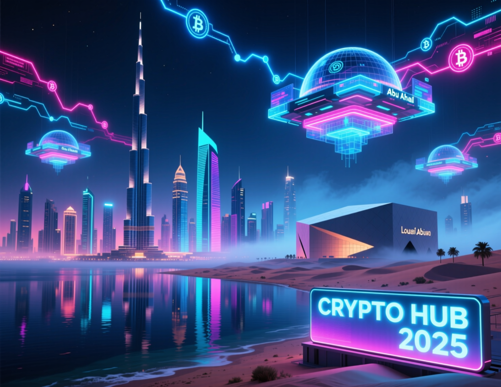 Dubai and Abu Dhabi skyline representing UAE as a leading MENA crypto regulation hub.