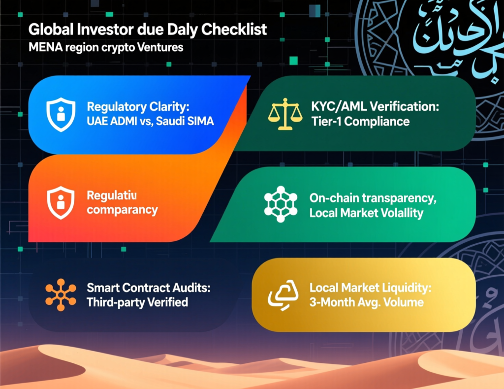Institutional investor due diligence checklist for MENA crypto regulatory and investment risk.