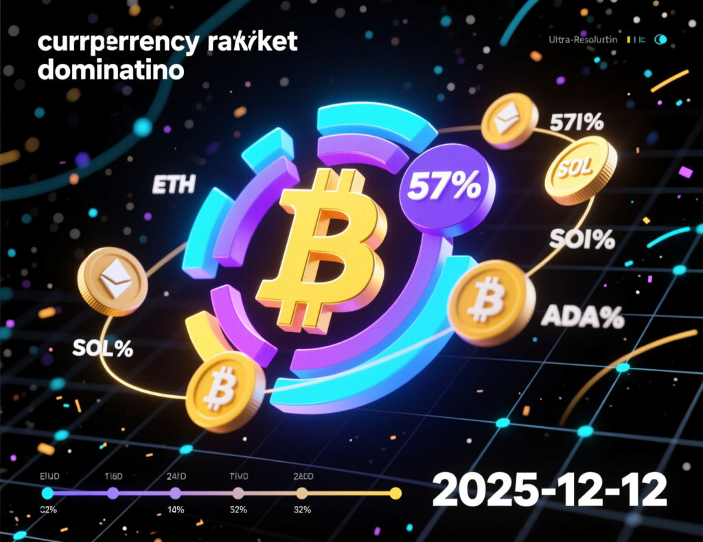 “Bitcoin dominance pie chart concept illustrating BTC around 57 percent