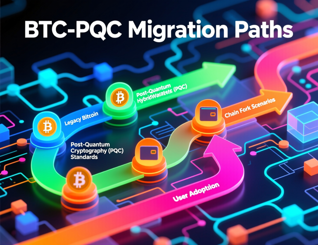 “Diagram of post-quantum migration options for Bitcoin wallets and nodes”