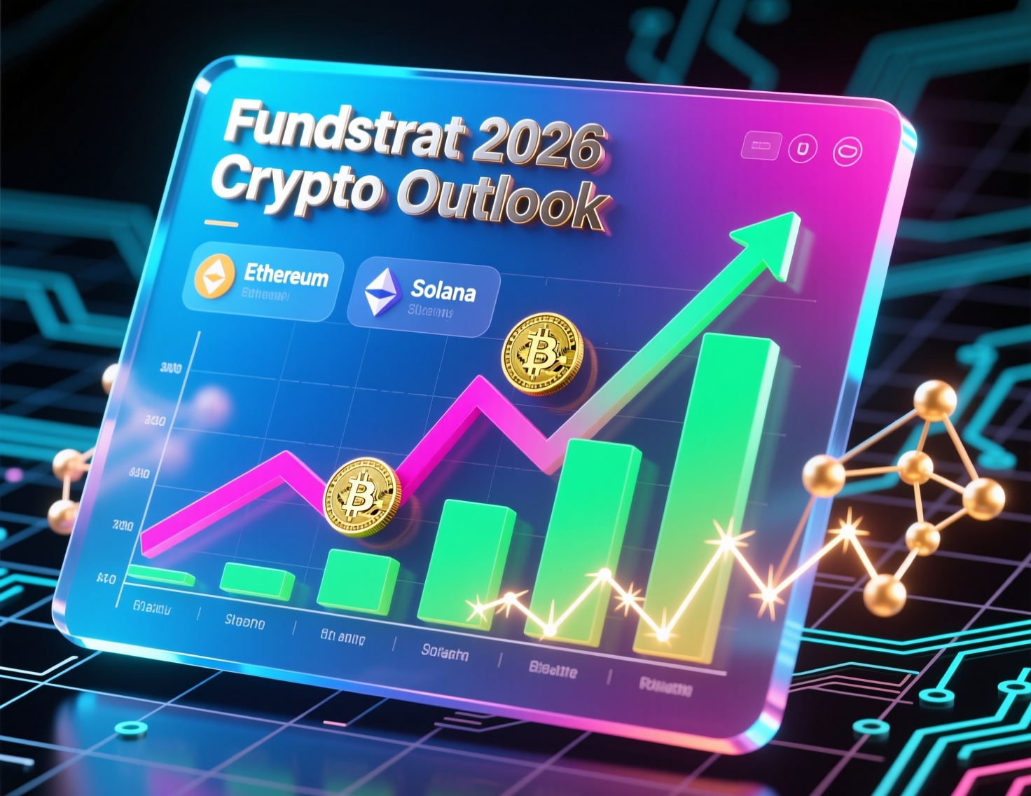 Chart summarizing the Fundstrat 2026 crypto outlook ranges