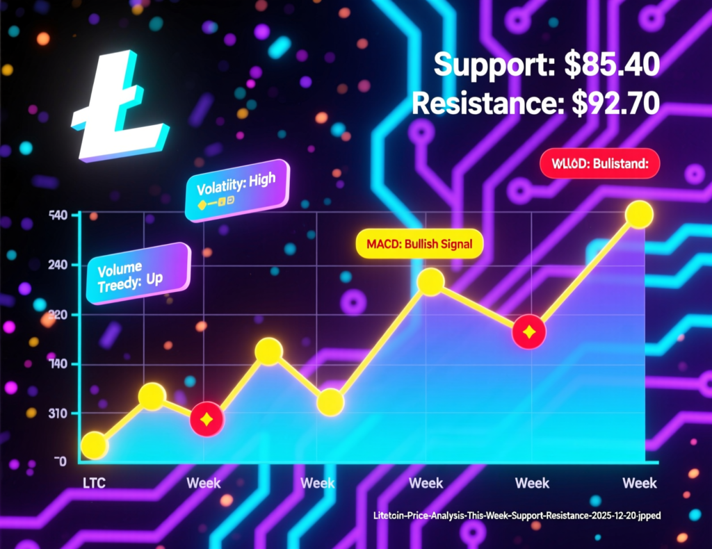 “Litecoin price analysis this week with highlighted support near $74 and resistance around $80–84 and $90 regions”