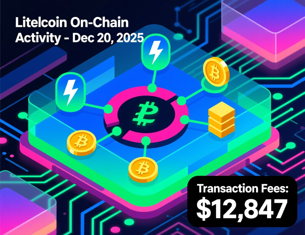 “Visualization of busy Litecoin blockchain network with many transactions and low fees, for this week’s update”