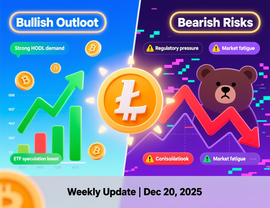 “Balanced bullish and bearish scenarios for Litecoin weekly outlook with price paths up and down from $80”