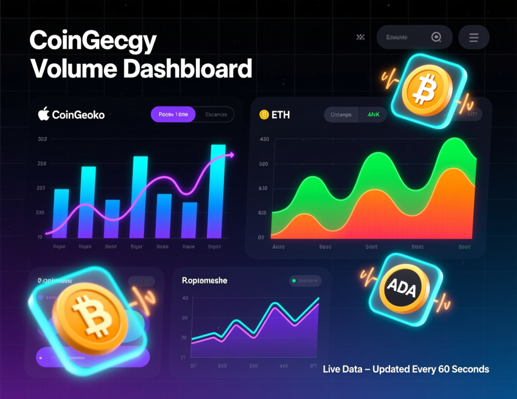 “CoinGecko dashboard showing exchange volume rankings”