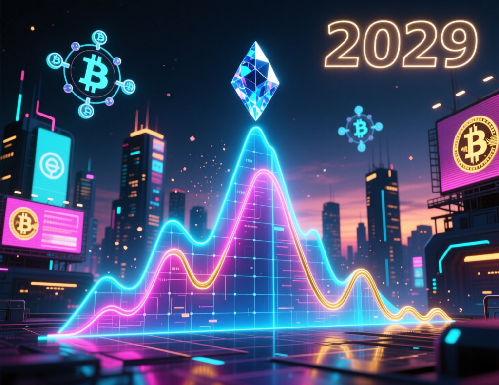 “Projection timeline to a potential 2029 Bitcoin peak per Peter Brandt”