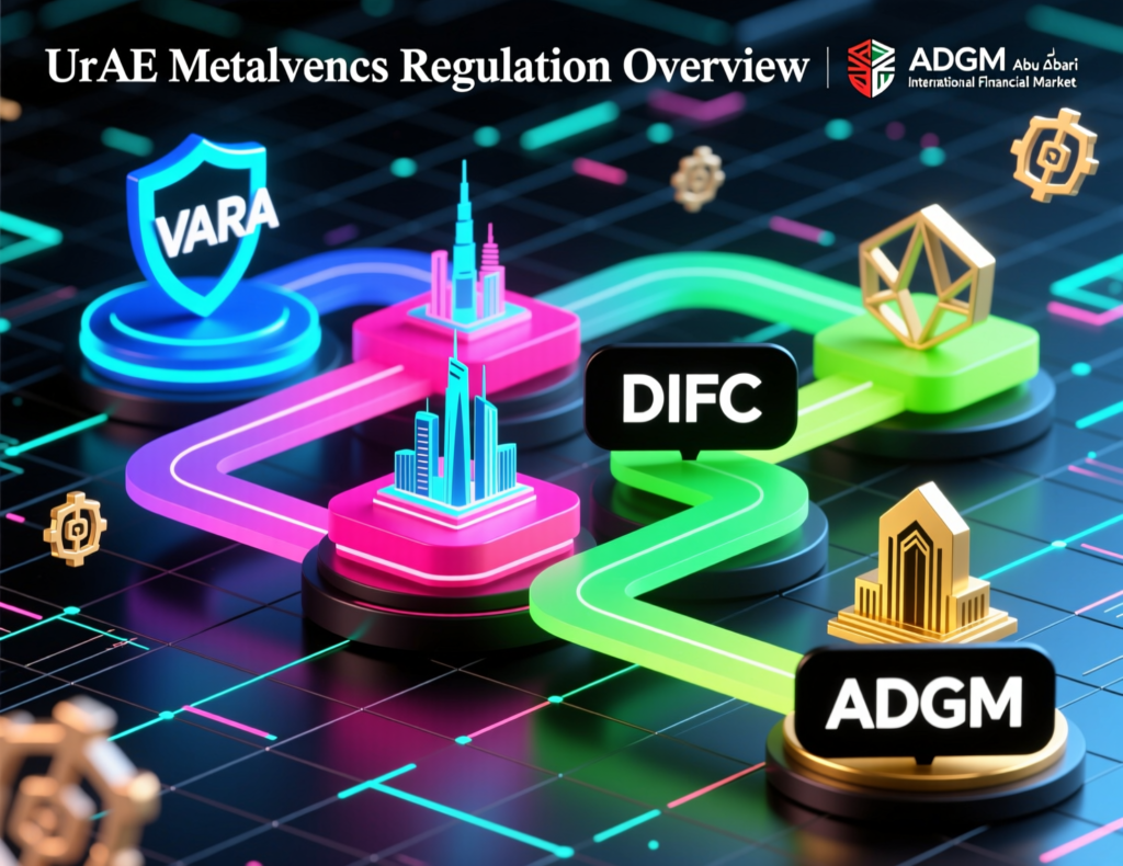 UAE metaverse and Web3 regulation map with VARA, DIFC and ADGM